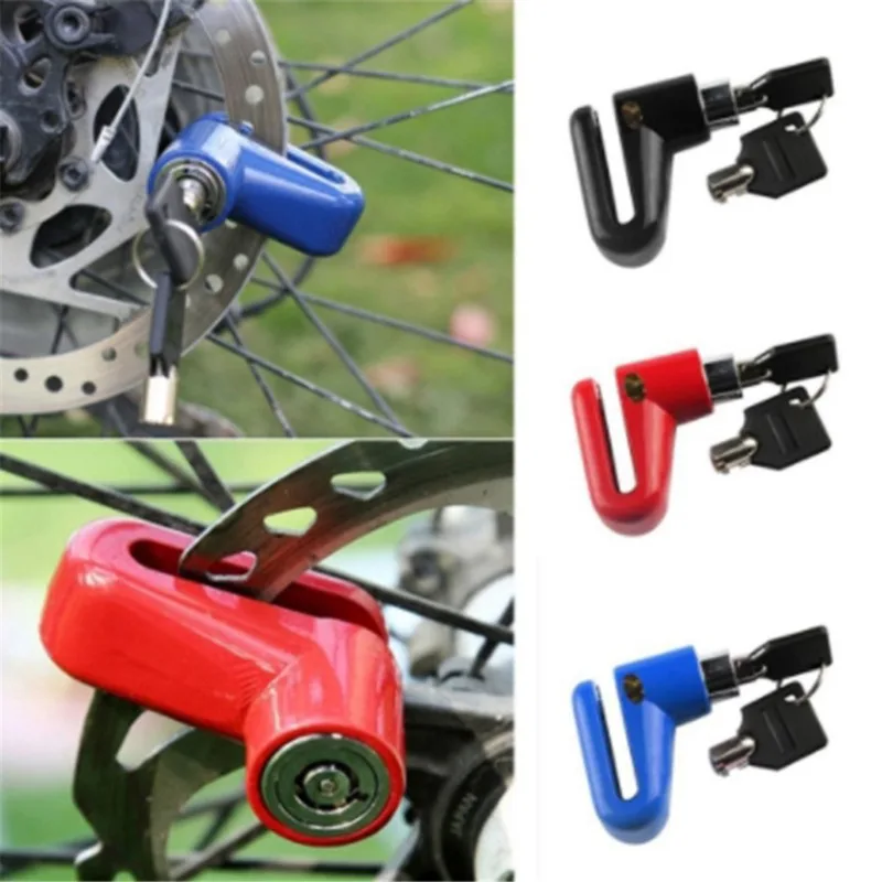 

1pc Motorcycle Lock Security Anti Theft Alarm Bicycle Motorbike Wheel Disc Brake Protection For Scooter