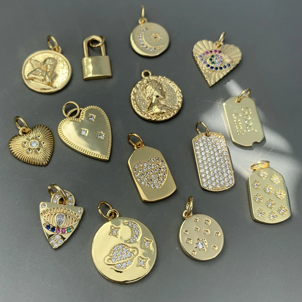 Heart Eye Cz Charms for Jewelry Making  Angel Evil Blue Eye Pendant Design Diy Butterfly Charms for Earrings Necklace