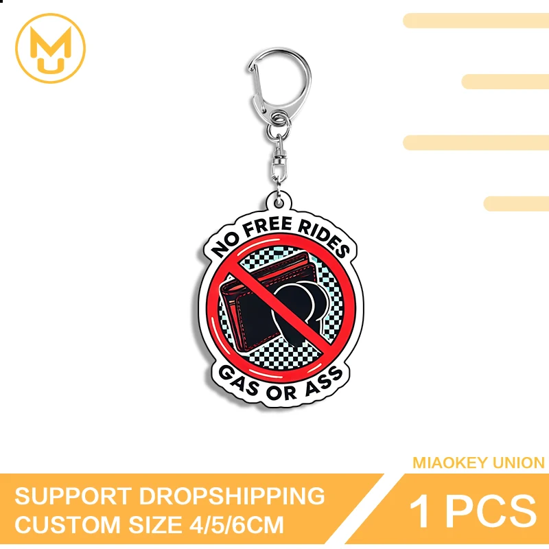Gas Or Ass Key Holder No Free Rides Keyring Adorable Ingenious Costumes Car Backpacks Props For Lover Couple Toys Hobbies