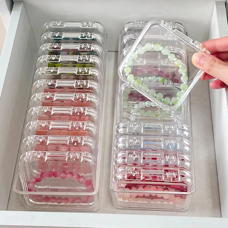 Transparent Nail Storage Box Handmade Nail Display Box Jewelry Necklace Accessories Dustproof Storage Box Bracelet Storage Box