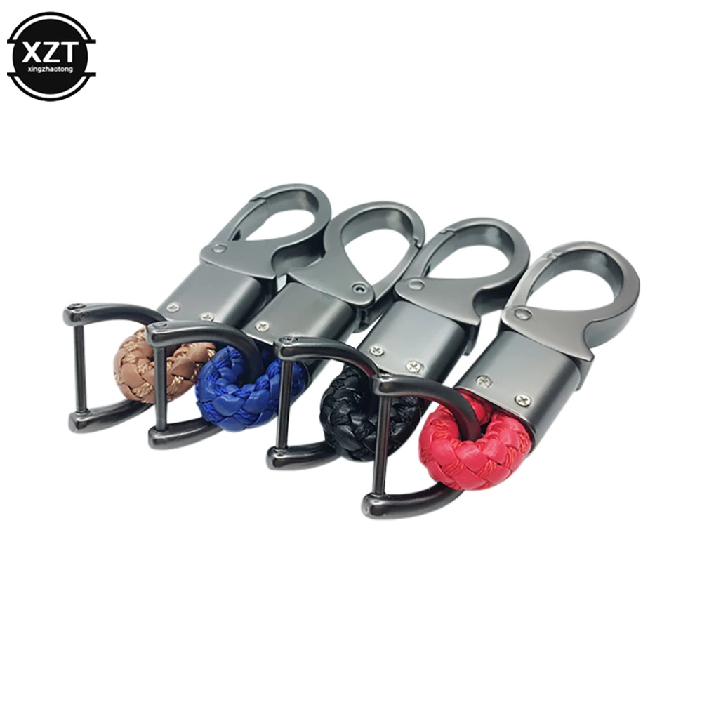 Car Key Holder Key Rings Key Chain Hand Woven Horseshoe Buckle Keychain Car Metal Keyring Gift Creative Auto Accessories