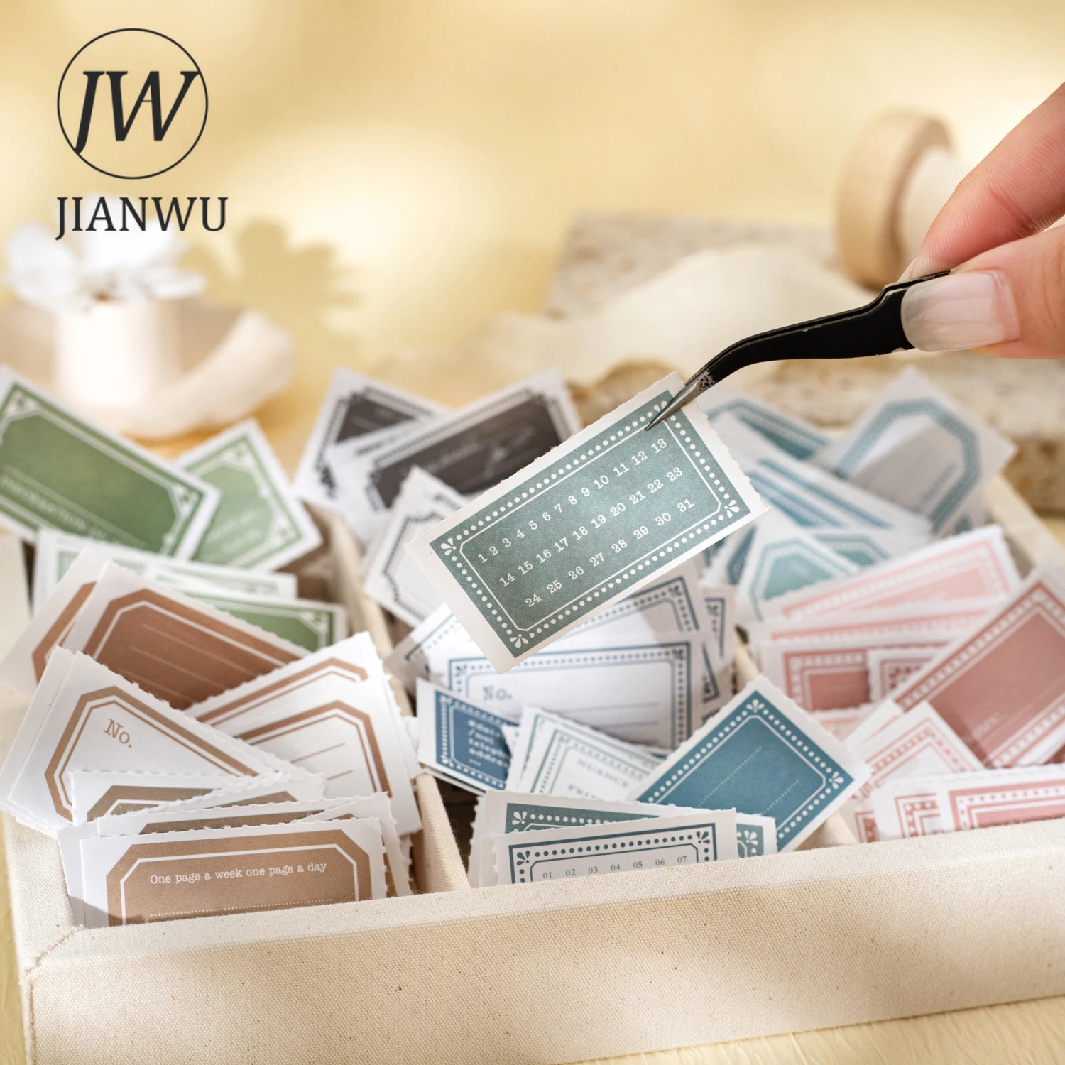 JIANWU سلسلة الجمال الصغير خمر الحدود التسمية المشهد الكولاج سجل القصاصات المواد مذكرة الوسادة الإبداعية غير المرغوب فيه مجلة القرطاسية