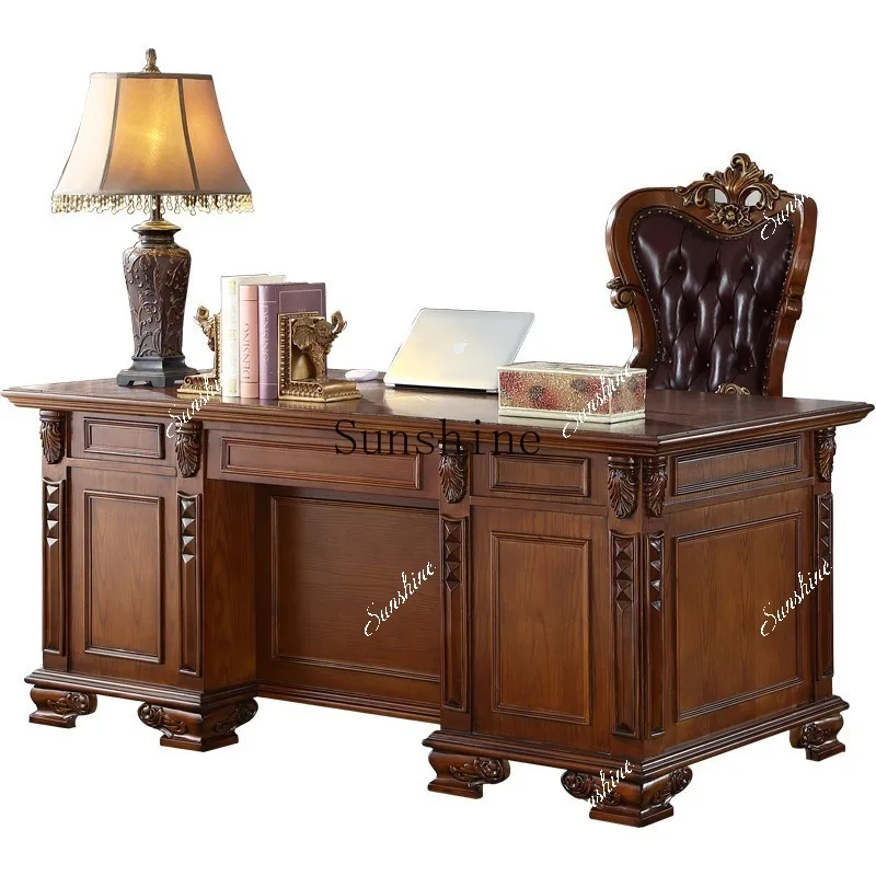 American all solid wood ash wood desk luxury European live streaming host table 2 meters  FT