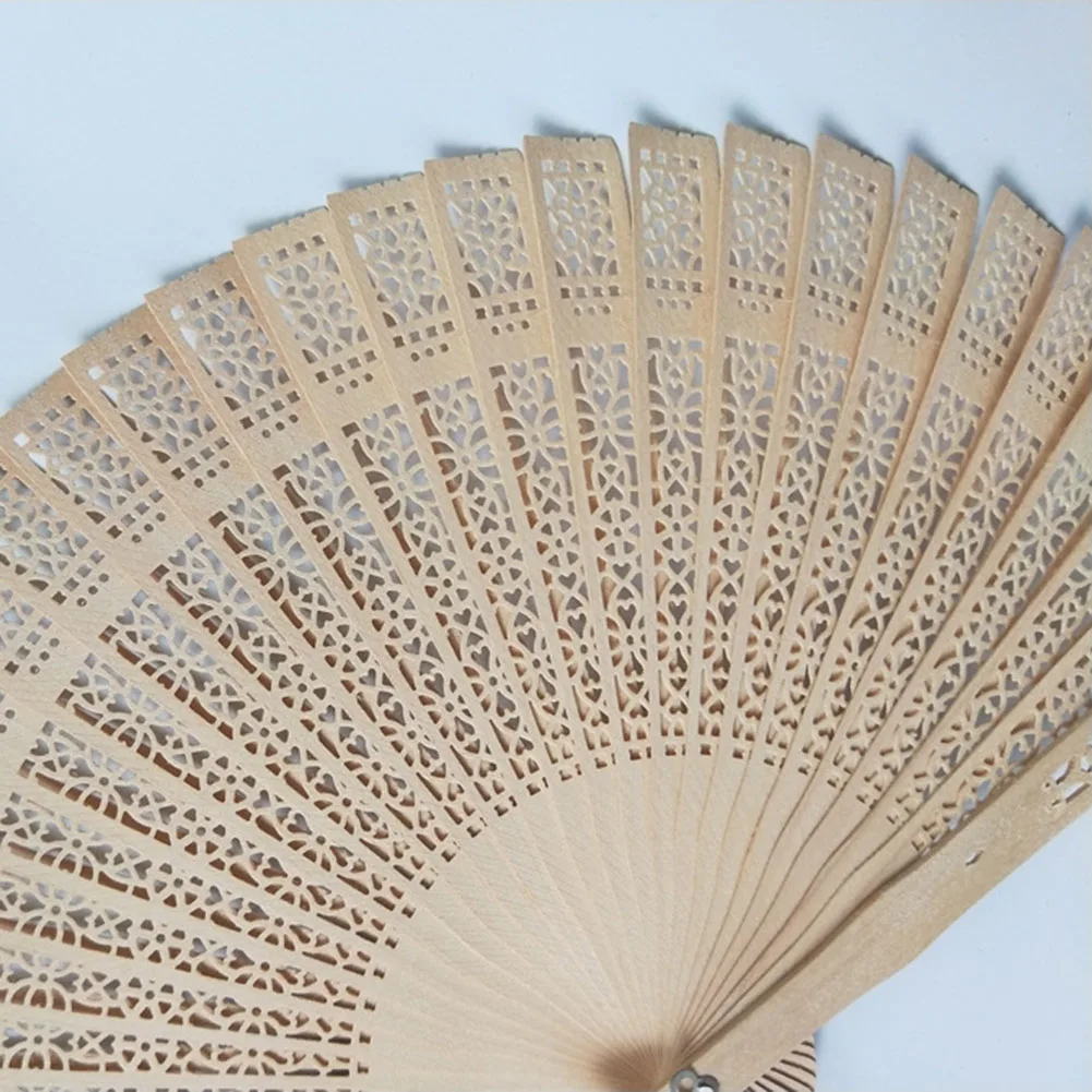 Folding Hand Held Fans Sandalwood Hand Fan Chinese Wooden Fan  For Wedding Favors Baby Shower Dance Fan Vintage Folding Fan