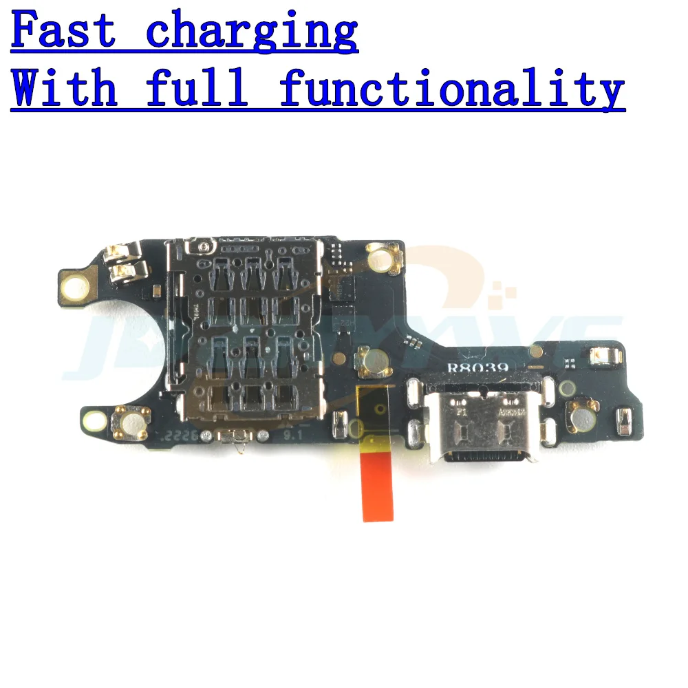 SIM Card Reader Board Dock Connector USB Charging Port Board For Honor 70 FNE-AN00, FNE-NX9 Main Motherboard Flex Cable Parts