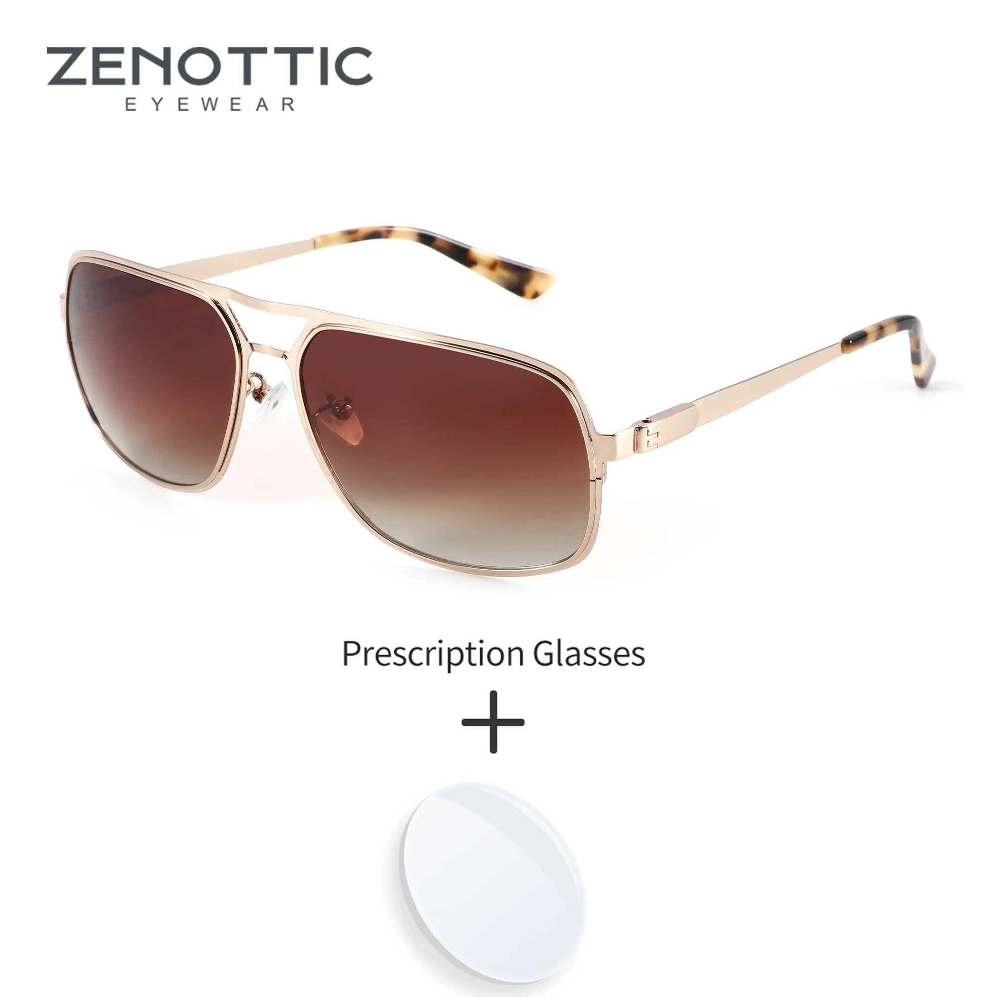 

ZENOTTIC XL размер высококачественные металлические поляризационные солнцезащитные очки по рецепту для мужчин UV400 близорукость/прогрессивные оптические солнцезащитные очки