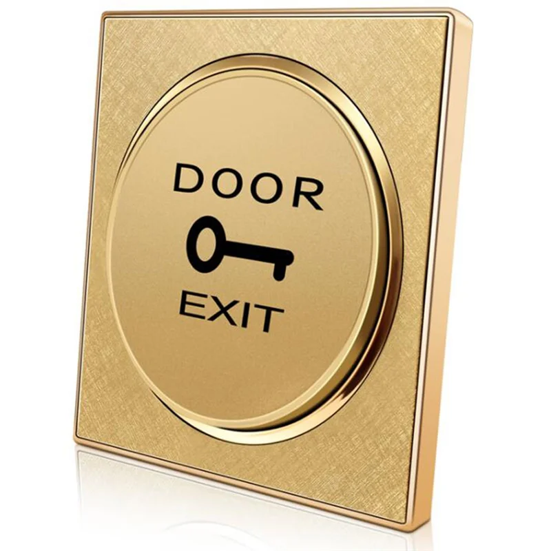 B50B-Interruttore di rilascio porta Colore dorato Set da 10 pezzi per pulsante di uscita porta per sistema di controllo accessi