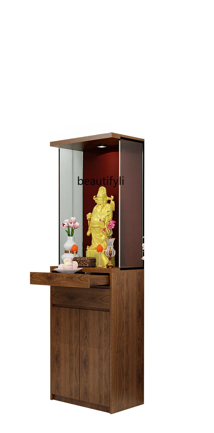 

C Home Worship Avalokitesvara Table New Chinese Style Clothes Closet Solid Wood God of Wealth Incense Worship Table