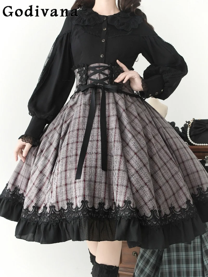 

Japanese Style Original Lolita Lace Doll Collar Long Sleeve Shirt Inner Wear Slim Fit Versatile Sweet Girl Top