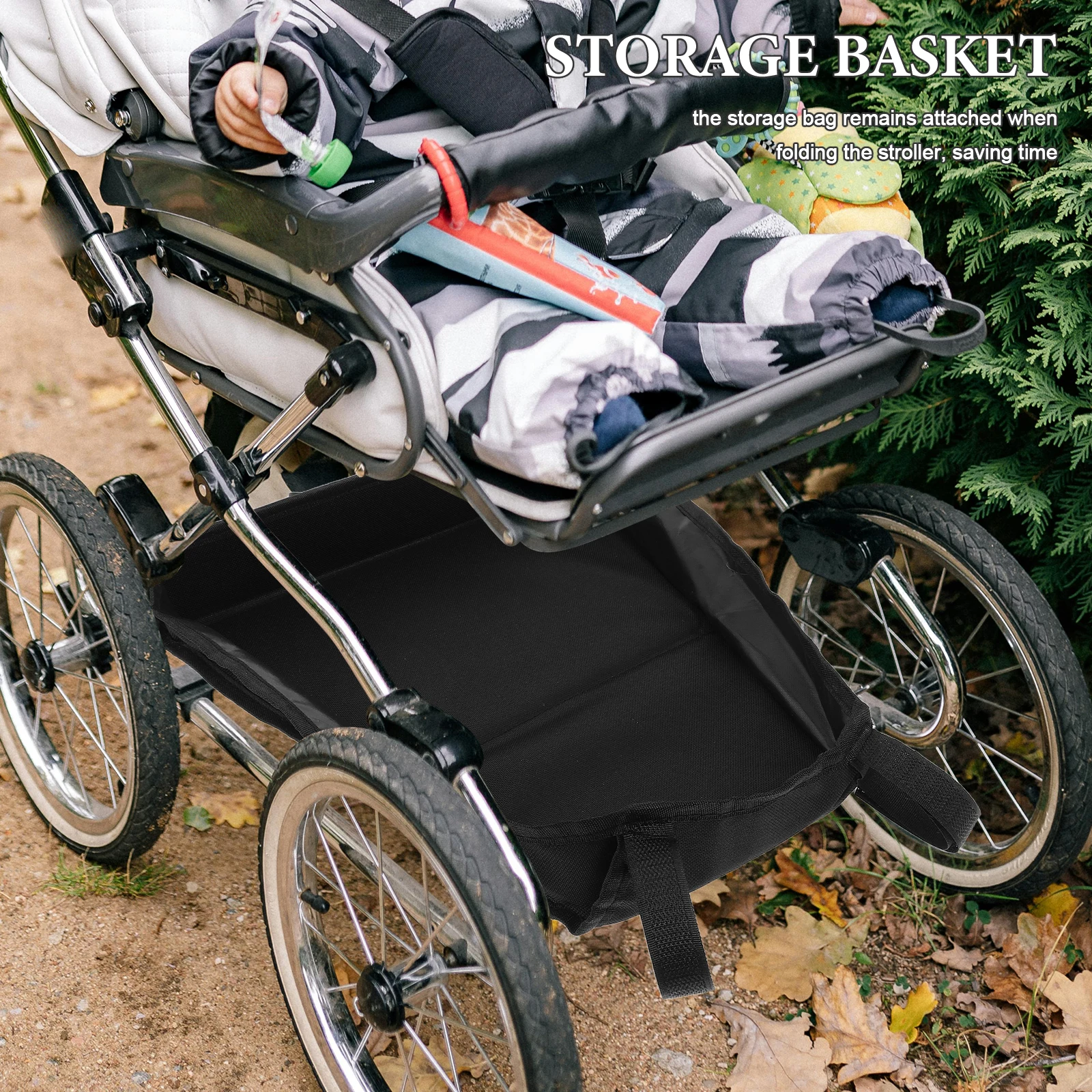 

Basket under The Car Storage Bags Stroller Bottom Case Black Shower Shopping