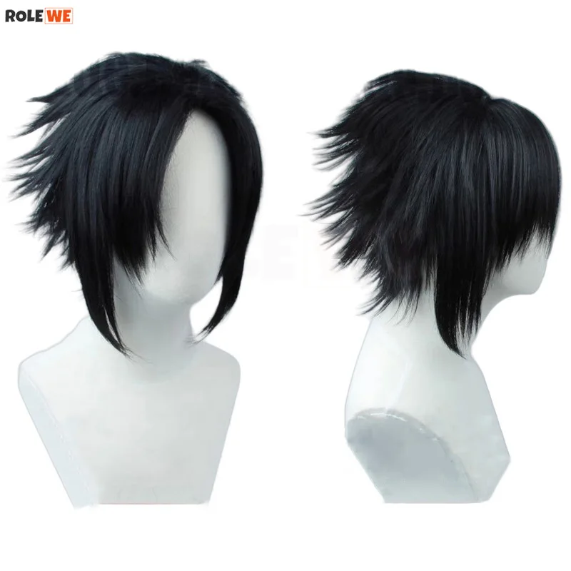 

Sasuke Uchiha Cosplay Wig Anime Short Black Heat Resistant Synthetic Hair Halloween Party Wigs + Wig Cap