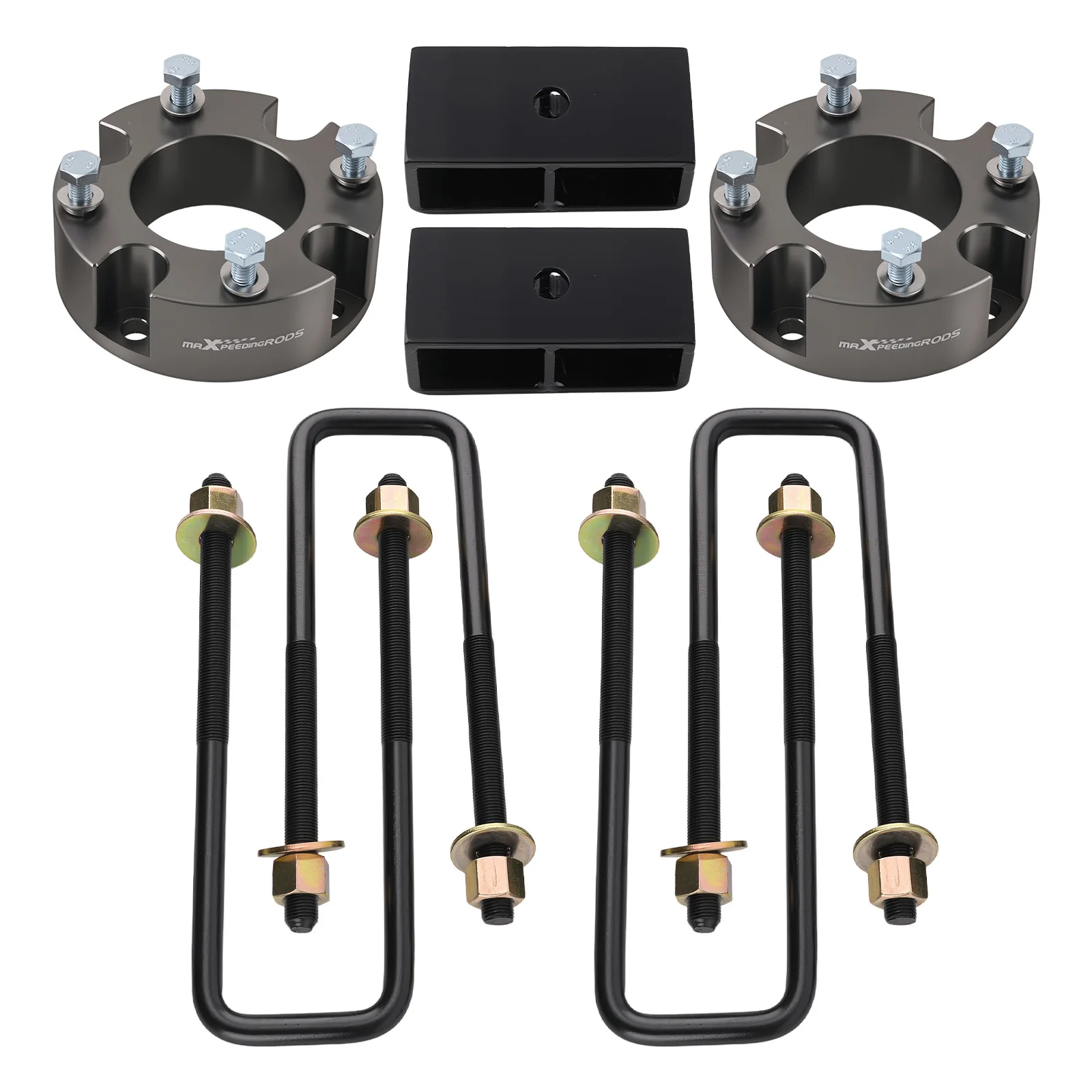 

Проставки для лифтинга подвески 3 дюйма спереди и 2 дюйма сзади для Toyota Sequoia Tundra 07-21, алюминий Billet