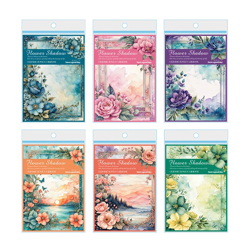 Imagem -06 - Série Flower Shadow Wrapping Frame Papel Decorativo Retro Bonito Memo Pad Pacotes por Lote