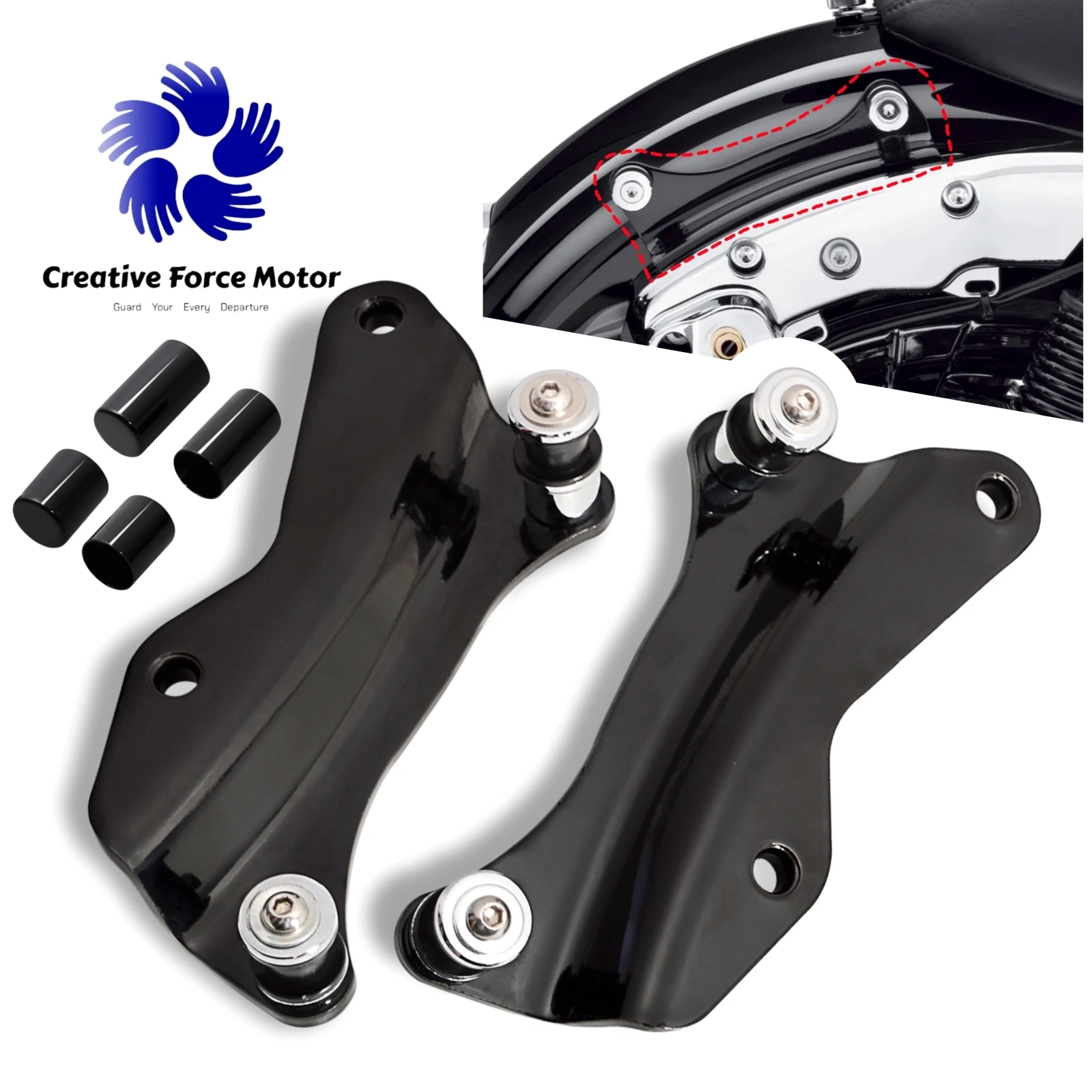 

4 Point Docking Hardware Kit Motorcycle Detachable Cover For Harley Touring CVO Street Glide FLHX Road King FLHR FLTRX 2014-2024