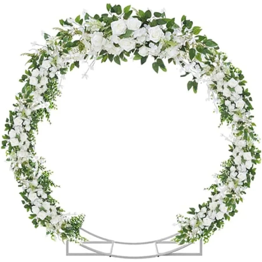 

6.5 Ft Round Metal Arch Garden Arbor for Garden Indoor and Outdoor Party Dration Easy Assembly with Support Legs Ground Anchors