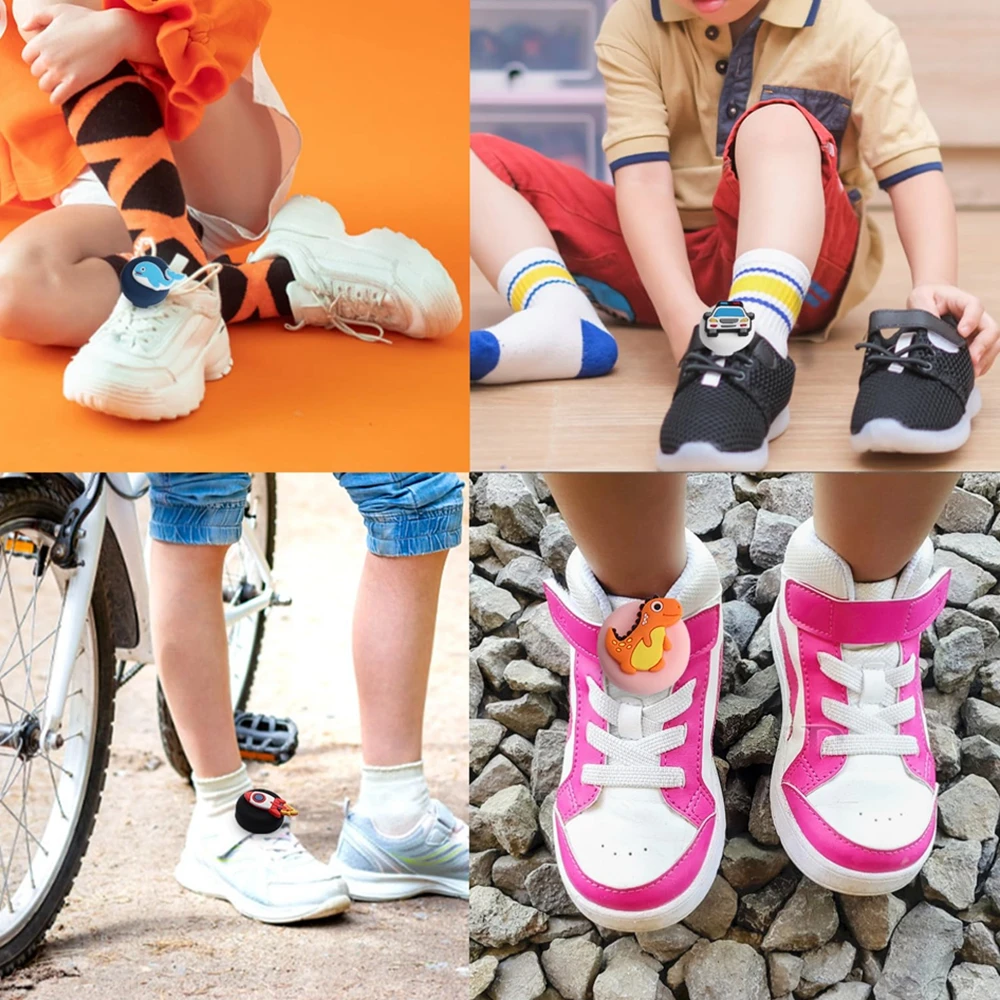 For Apple AirTag Silicone Protective Case Shoelaces & Straps Holder Anti-lost GPS Tracker Shell For Kids Children Elderly