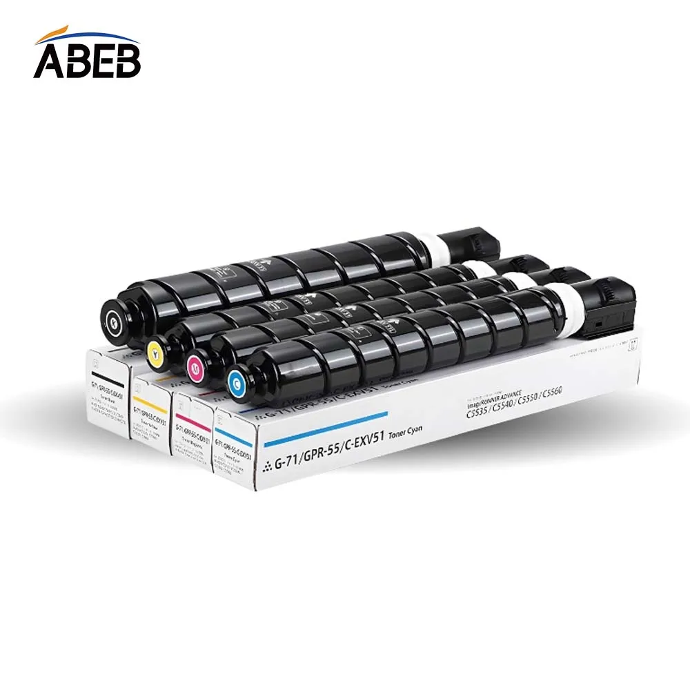 1PCS NPG71 GPR55 C-EXV 51 Toner Cartridge For Canon IR ADV C5560 C5540 C5550 C5535 High Compatible Toner BK 600g CMY 450g