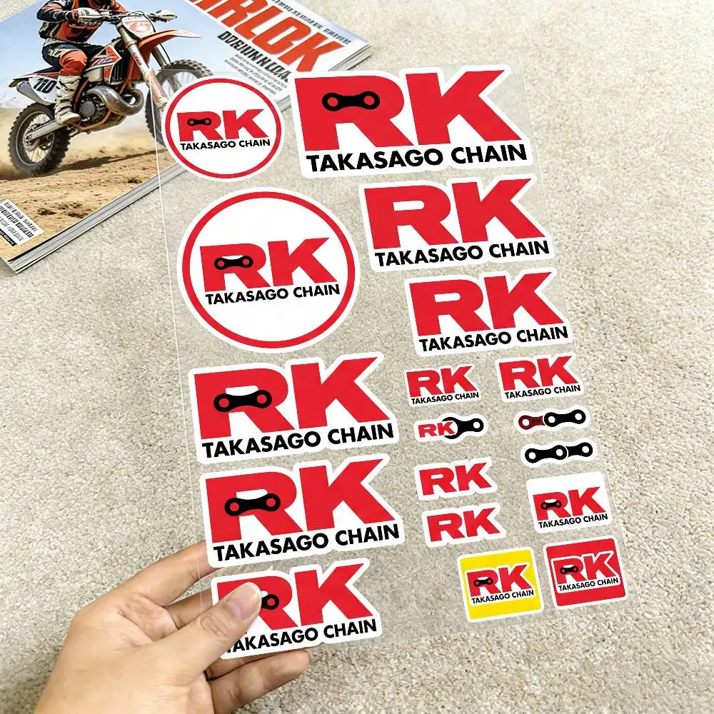 Poster R-K Ta-ka-sa-go Ch-ai-n Waterproof Reflective Motorbike Stickers Easy Peel Removable Decals For Motorcycle Car
