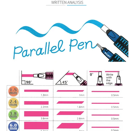 Imagen 2 del producto Pluma estilográfica piloto paralela FP3-SS, pluma de caligrafía árabe, diseño de fuente gótica, papelería artística elegante de 1,5/2,4/3,8/6,0mm