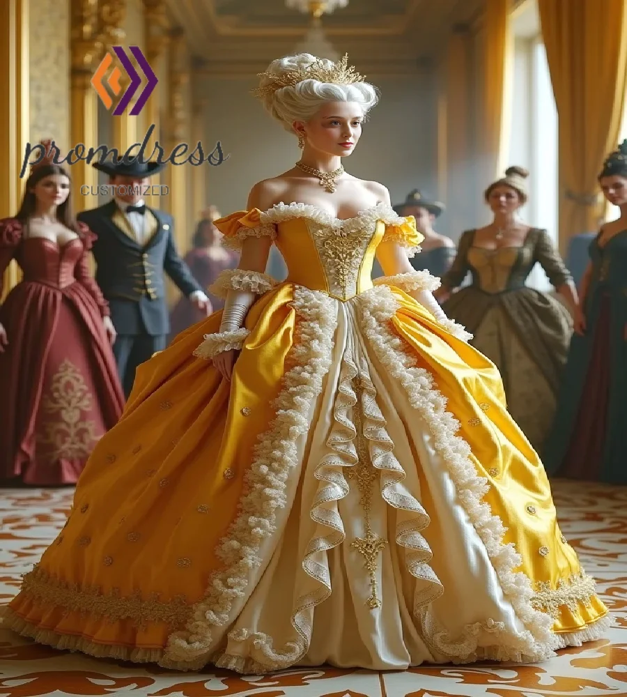 

Королева, аристократическое викторианское бальное платье, вечернее платье 2026, кружевное античное платье с открытыми плечами в стиле барокко, платье для выпускного вечера, средневековая эстетичная вечеринка