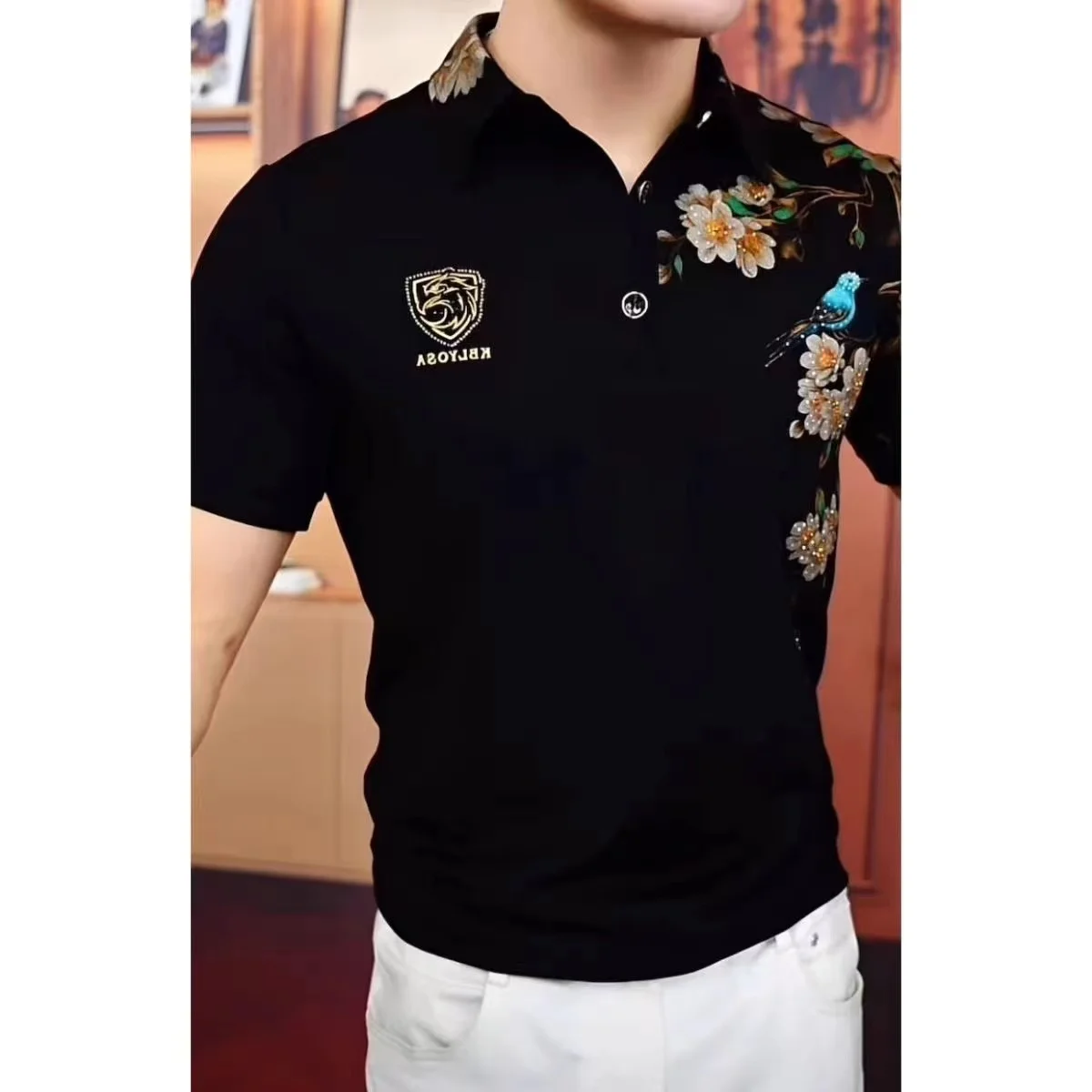 Summer Short Sleeve  Shirt for Men High Quality Fashion Business Style Polyester Fiber Skin-friendly Breathable Slim Fit