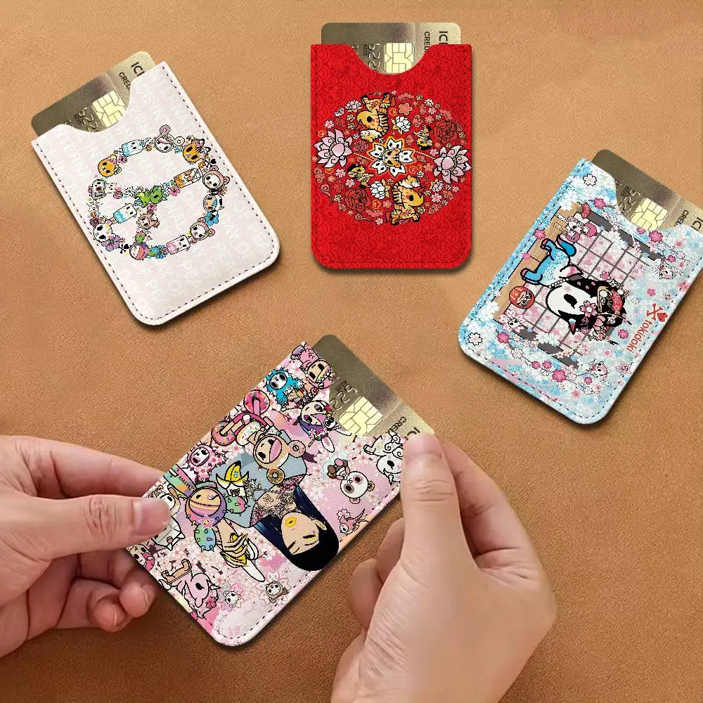 Japan Anime T-Tokidoki Ultra Slim Men Leather Mini Wallet Lightweight Credit Bus ID Card Holder Case for Daily Business Use
