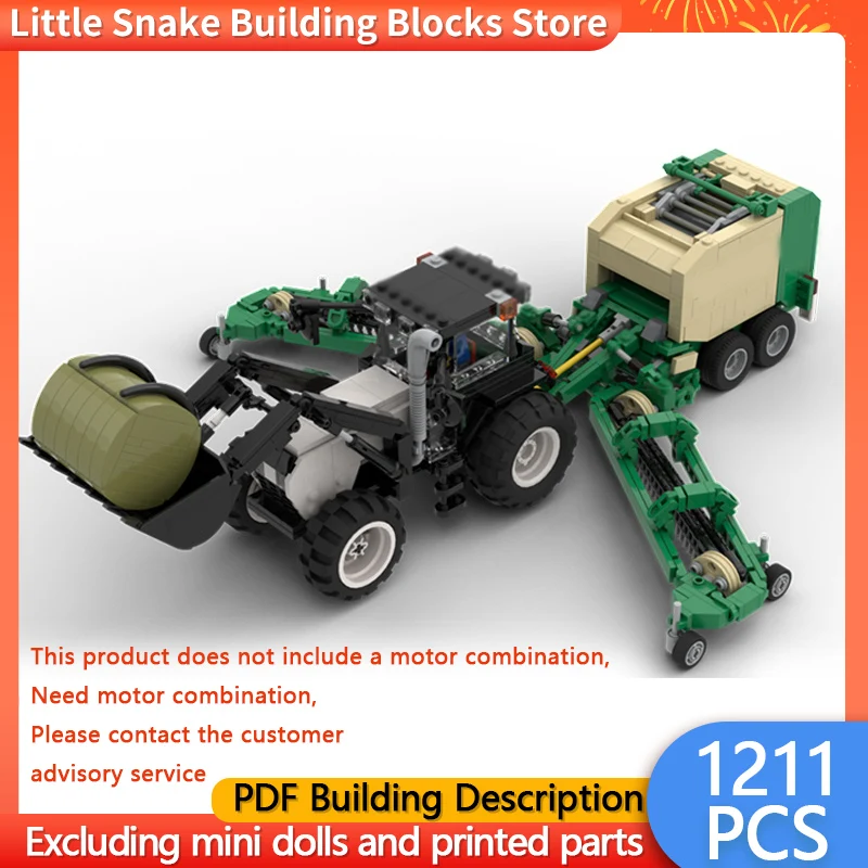 City Car Model MOC Building Bricks Agricultural Machinery Vehicles Modular Technology Children Holiday Gifts Assemble Toys Suit