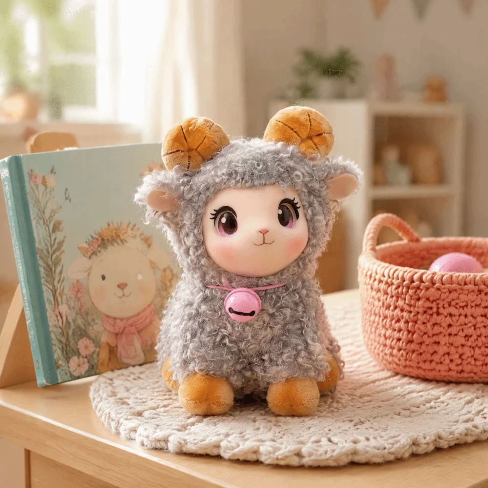 Fashion Cute Frizzle Lamb Plush Keychain Soft Cartoon Vinyl Sheep Plush 18cm Hanging Ornament Sheep Bag Pendant Bag Decoration