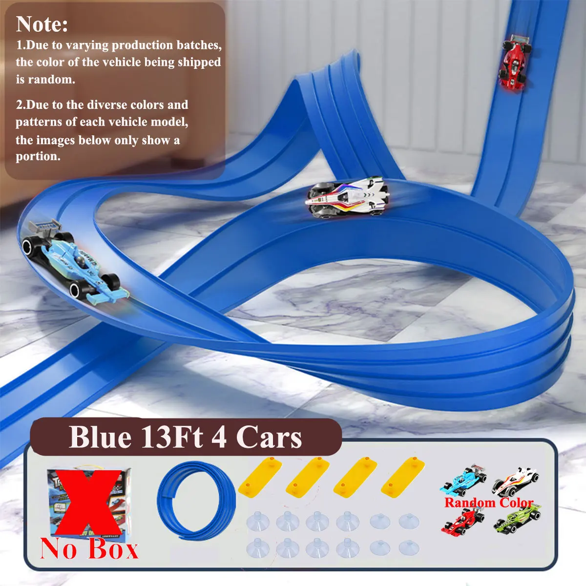 Flexibele Racebaan Kinderen Speelgoed DIY Double-track Racewagen Oprit Compatibel 1/64e Auto Draagbare Rolls Up Jongen kerstcadeau - afbeelding 1