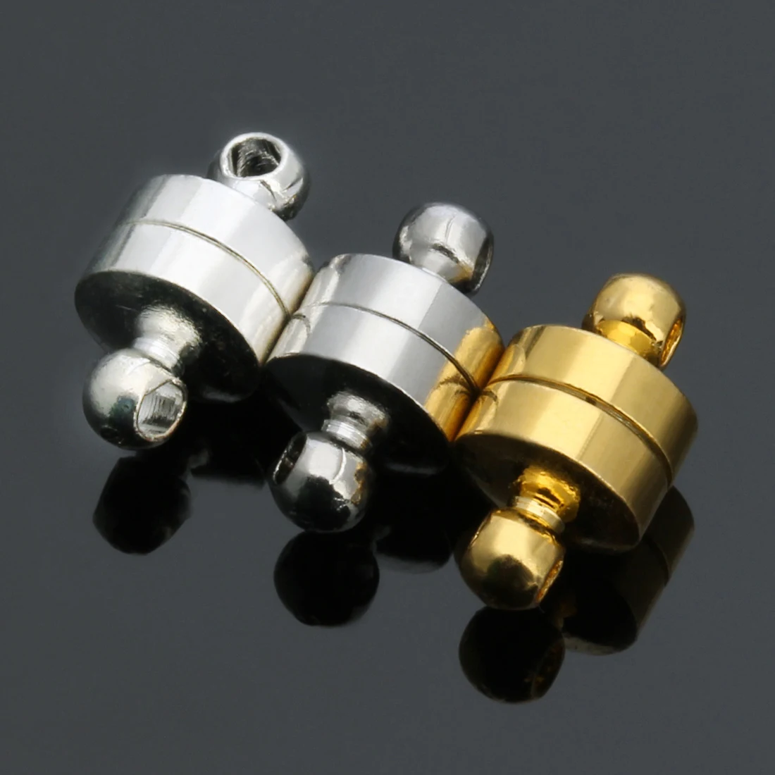 10 szt. Magnetyczne zapięcia 6x11mm, cylindryczne końcówki, magnetyczne klamry pasujące do bransoletek, łączniki do tworzenia skórzanych bransoletek i biżuterii.