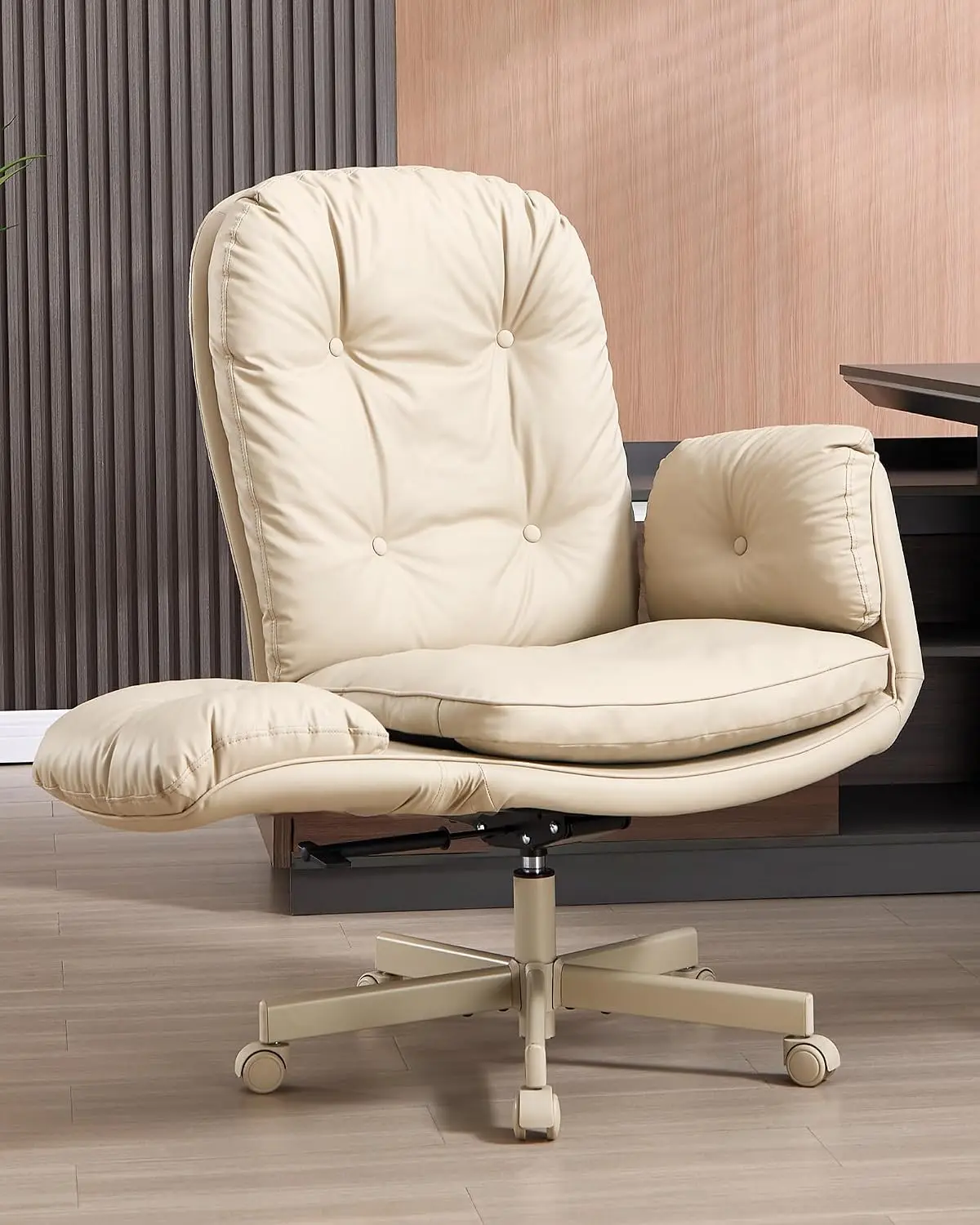 Executive Office Chair, Big & Tall 400 lbs Capacity, Wide Seat, PU Leather, 5-Gear Lay-Flat Armrests (90°–180°) for, Cust