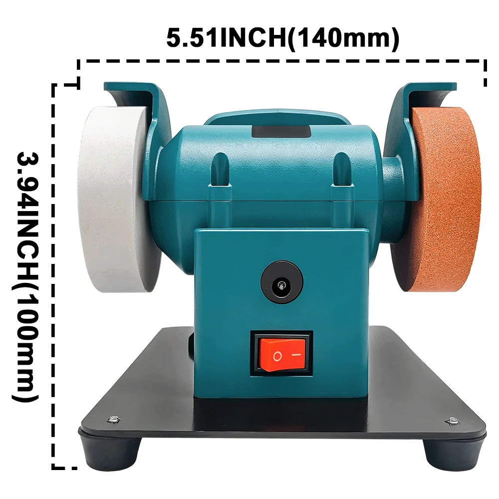 PATUOPRO Cordless Polisher Dual-Wheel Mini Grinder 100/120 Mesh Wheels Metal Polishing Sharpening Tool For Makita 18V Battery
