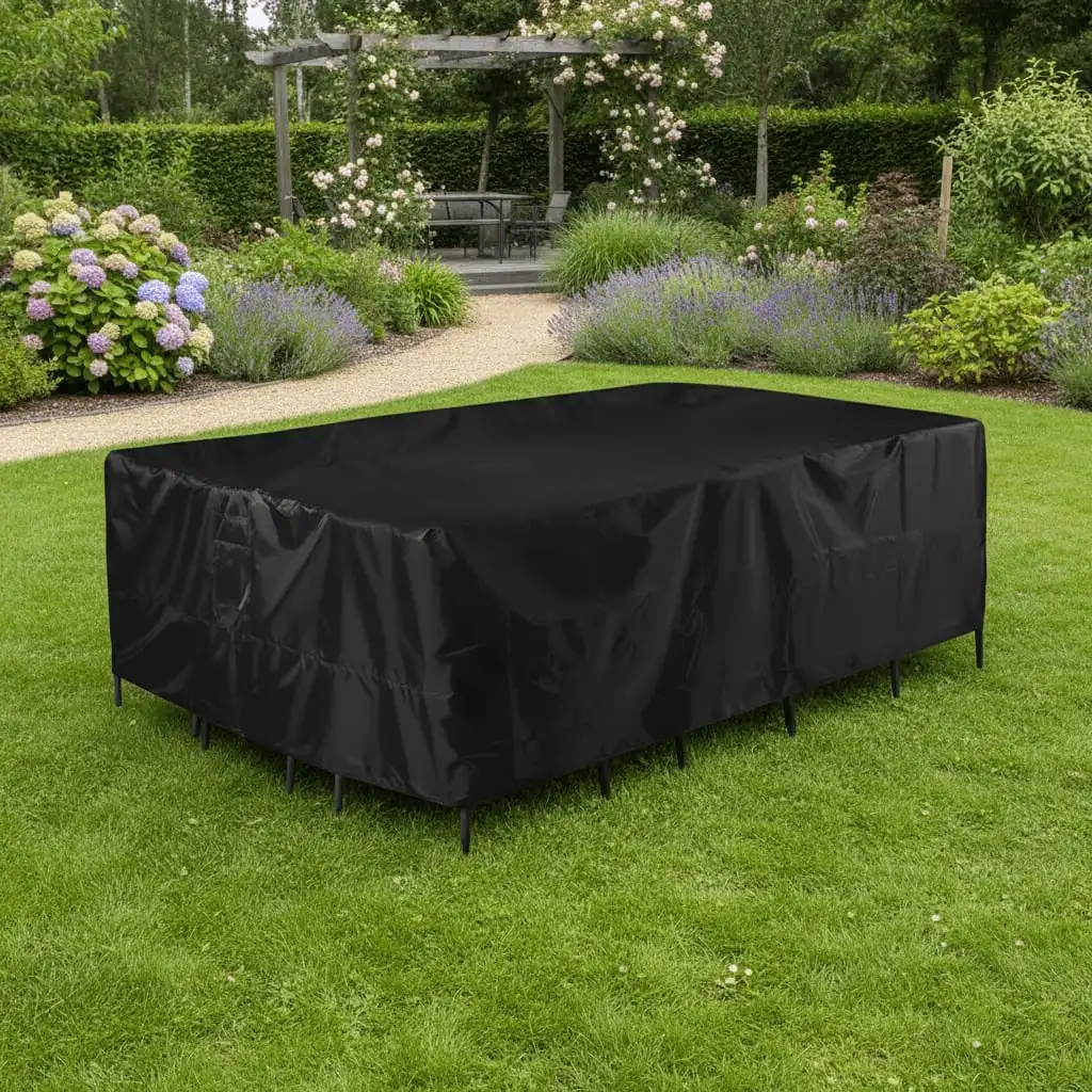 Rectangular Outdoor Patio Table Cover, Heavy‑Duty Waterproof UV‑Resistant Marine Grade Boat Table Protector with Windproof Buckl