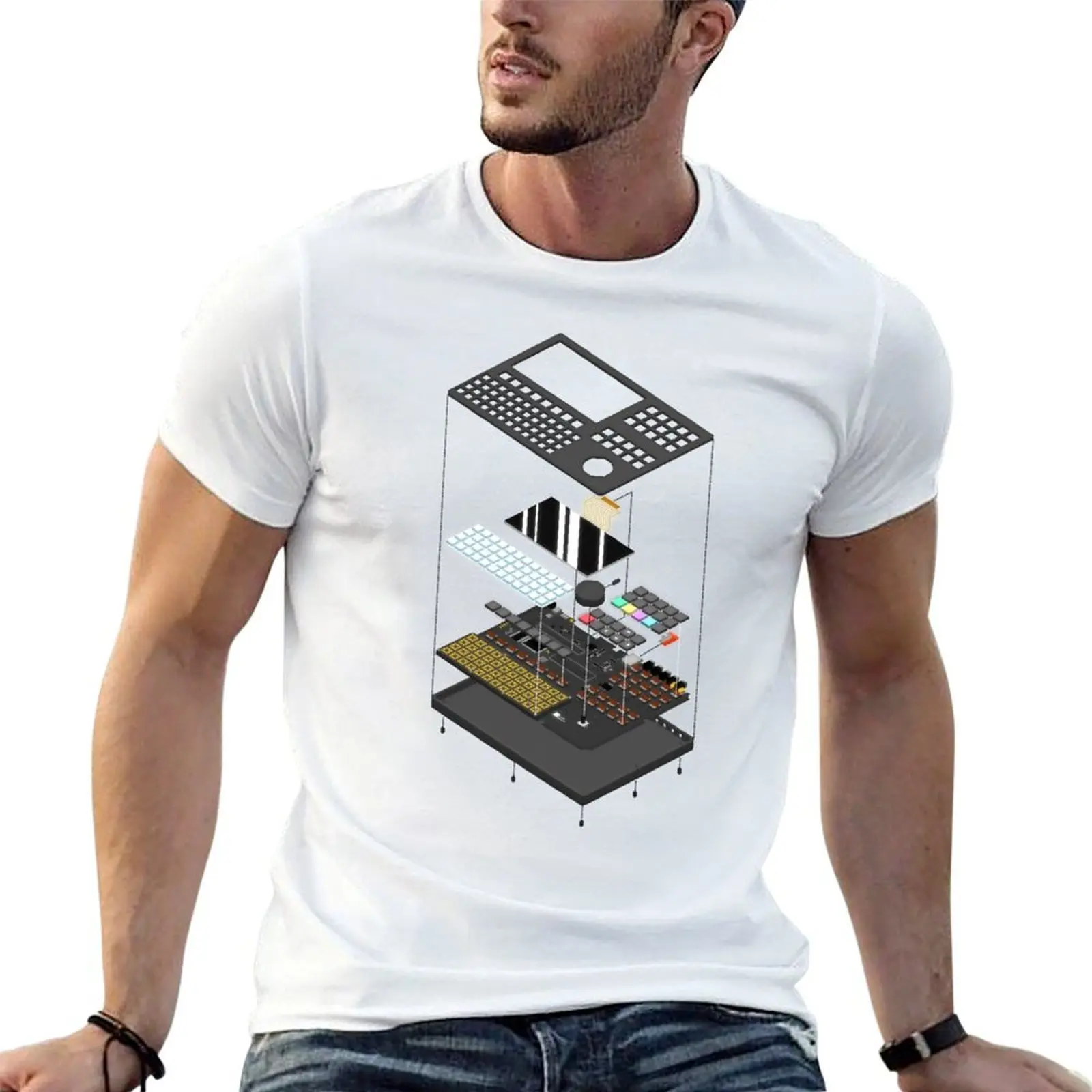 

Polyend Tracker Exploded View T-Shirt cotton t shirts man 100% t shirt man designer T-Shirt