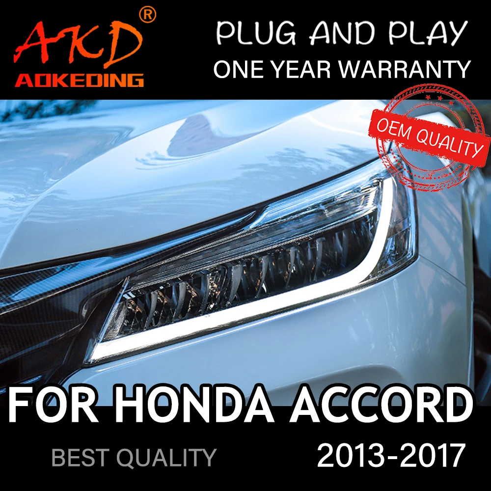 

Фары для автомобилей Accord G9.5 2015-2017, светодиодные лампы DRL Hella 5, ксеноновые линзы Hid H7, автомобильные фары