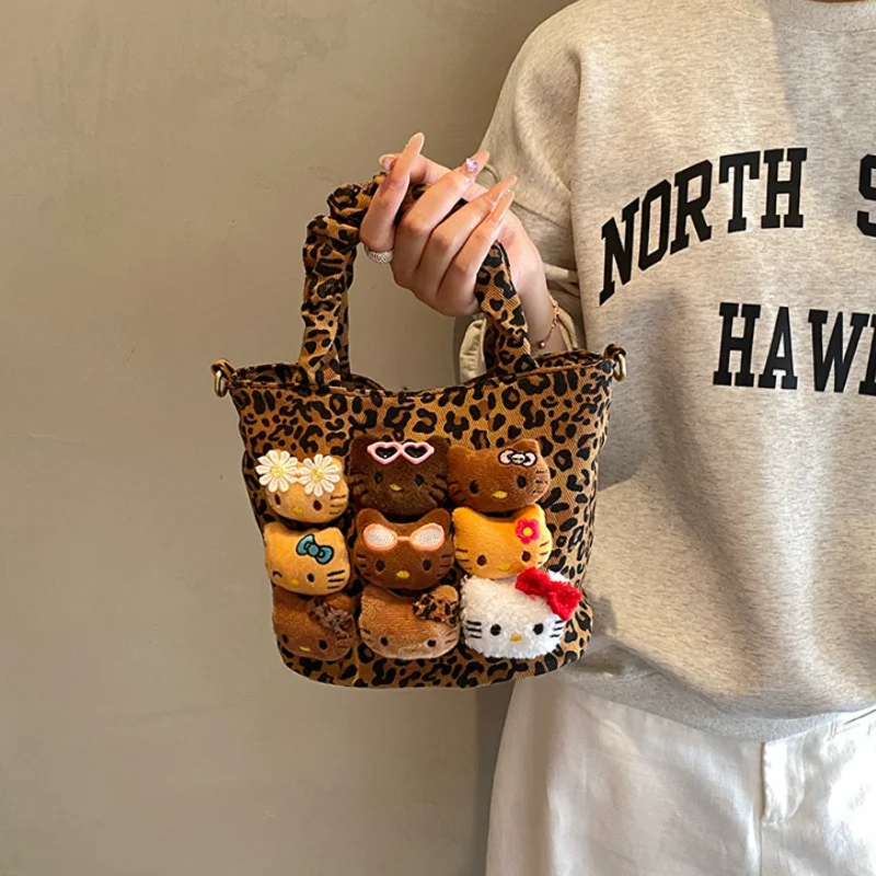 Cartoon Crossbody Bag Fashion Leopard Print Handbag for Girls Cute Women Toddler Shoulder Purse Travel Handbag Gift