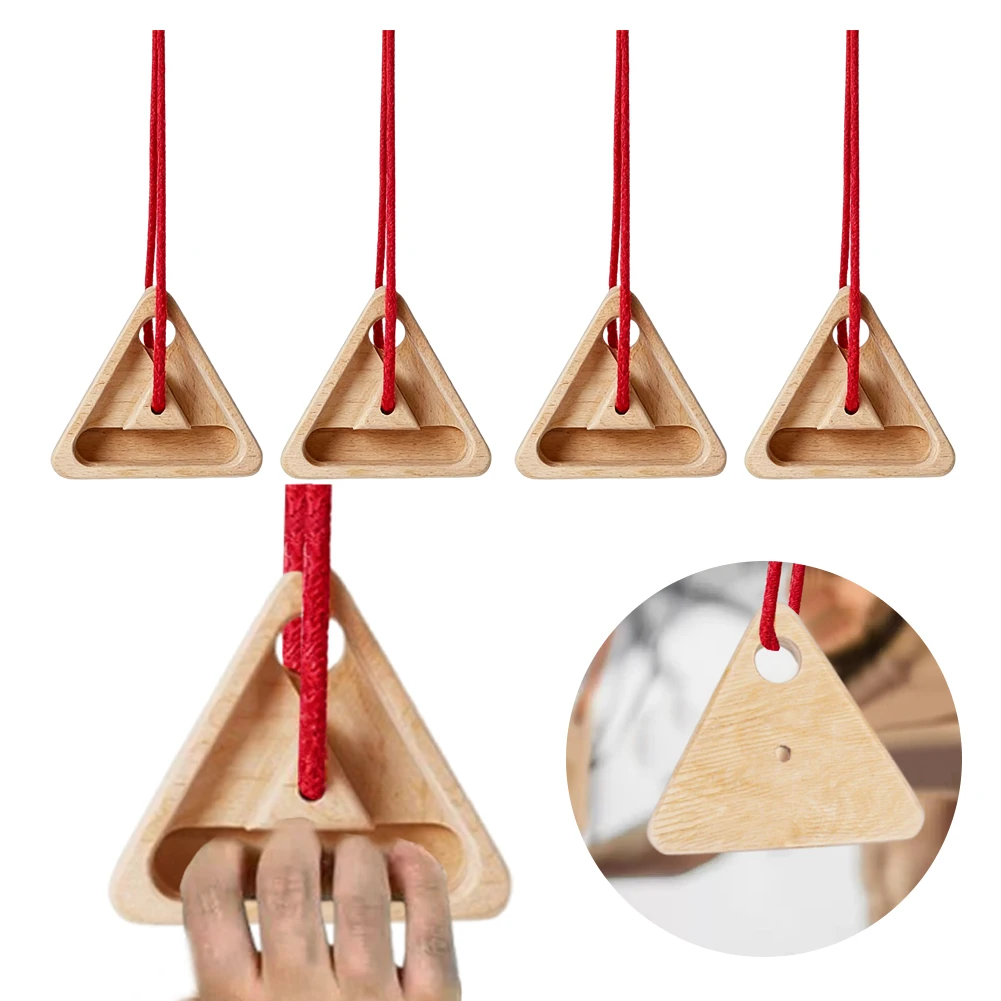 2Pcs Climbing Triangle Fingerboard Multifunctional Wooden Rock Climb Fingerboard Finger Strengthen Board Simulated Rock Climbing