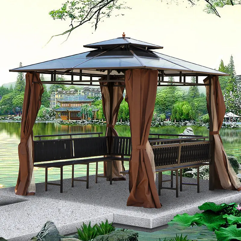 Customizable Gazebo Outdoor Courtyard Villa Yard Pavilion Grape Shelf Modern Outdoor Rooftop Shade Leisure Pavilion Awning