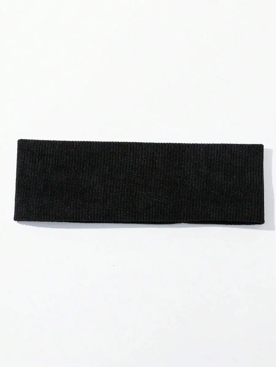 1pc Knitted Elastic Athletic Street Cool Headband Casual,Gym Hair Band Turban Headband Sweatband, School Stuff, College,