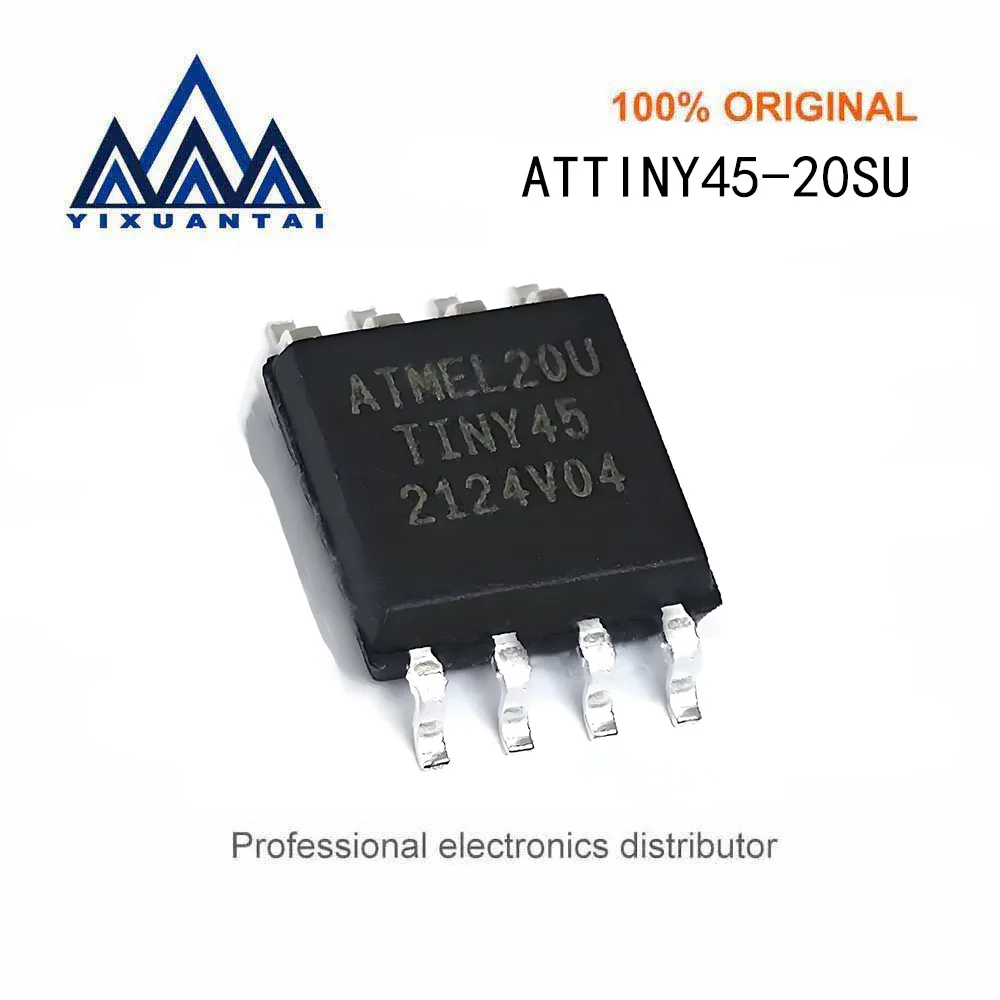 10pcs/Lot   ATTINY45-20SUR  ATTINY45-20SU Marking TINY45-20SU【Microcontroller IC 8-Bit 20MHz 4KB (2K x 16) FLASH 8-SOIC】New