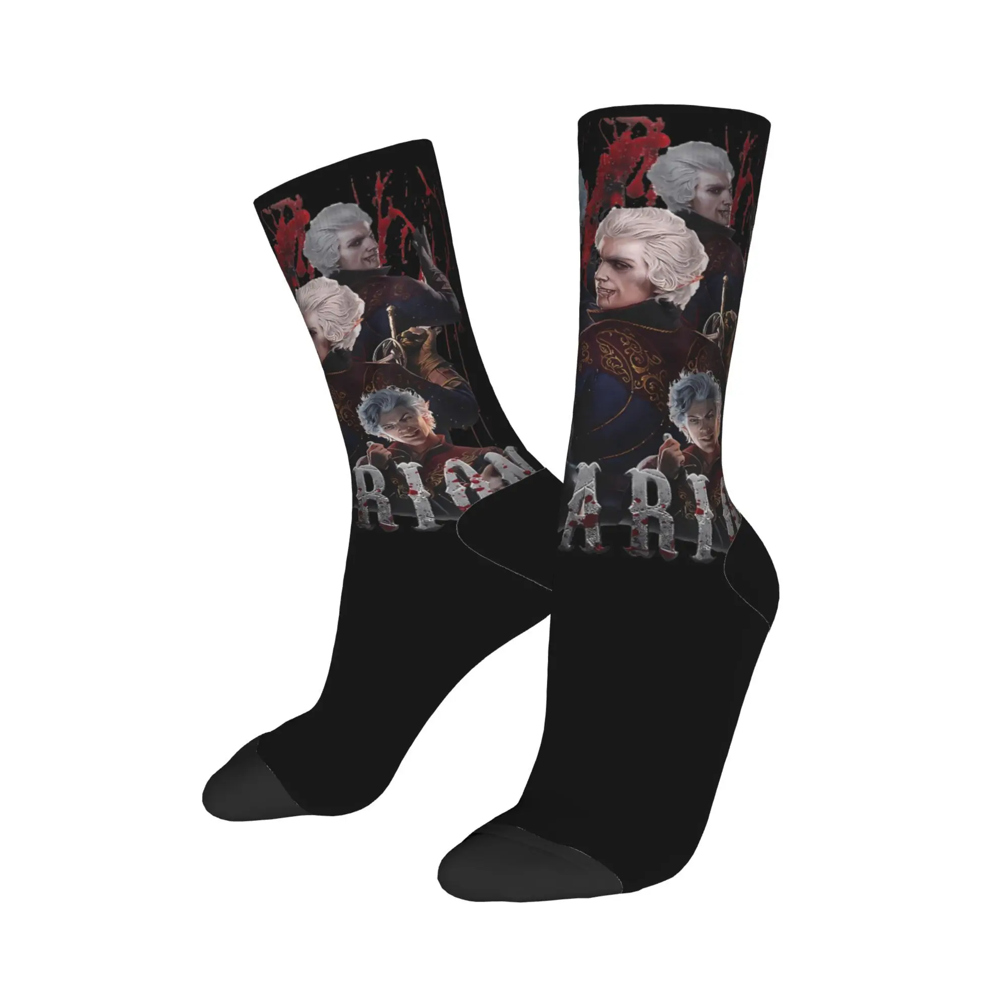 Men's Socks Hip Hop Astarion Sock Polyester Vampire Spawn High Elf Larian Video Game Sport Women's Socks