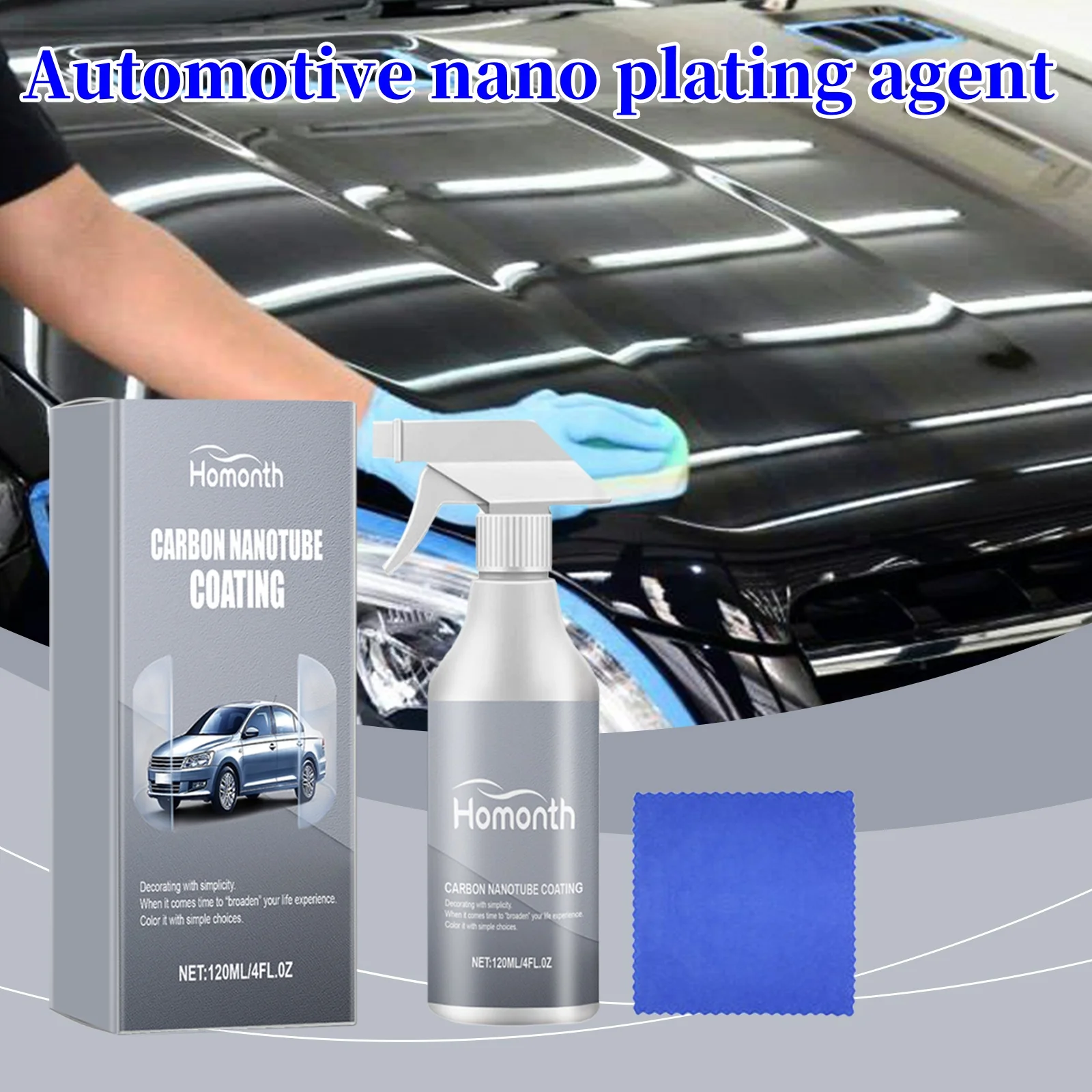 

HOMONTH 120ml Auto Coating Agent Nano-coating Crystal Plating Liquid For Car Paint Spraying Waterproof Car Scratch Repair Spray