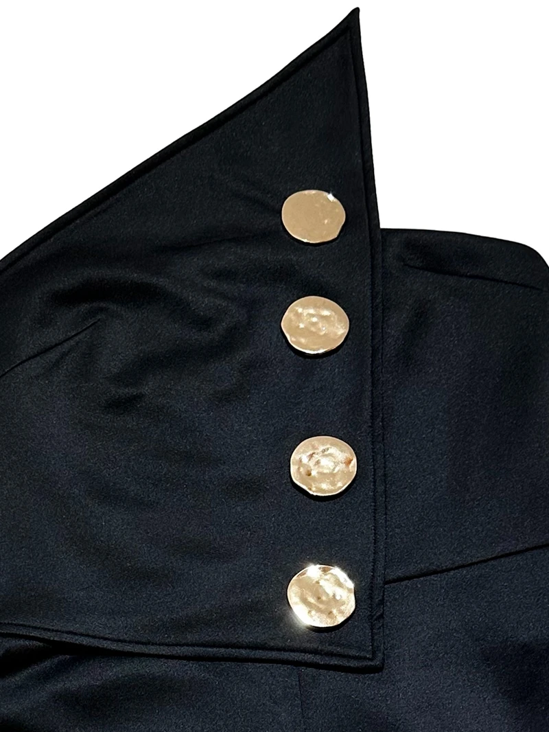 Monos OL elegantes con botones de Metal para mujer, monos de una pieza ajustados con espalda descubierta y sin tirantes, color negro, para fiesta y Club, otoño 2025