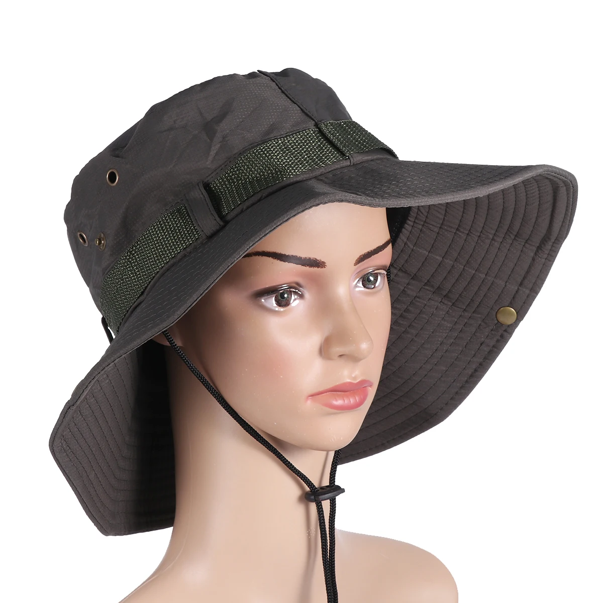 

Uv Protection Sun Hat Outdoor Lightweight Quick Drying Fisherman Hat Adjustable Chin Strap Foldable Brim For Fishing Hiking