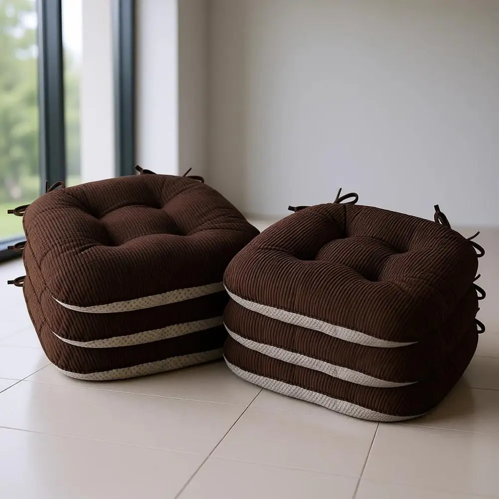 

Набор из 6 подушек для кухонных стульев с завязками, 17x16x3, с противоскользящей основой