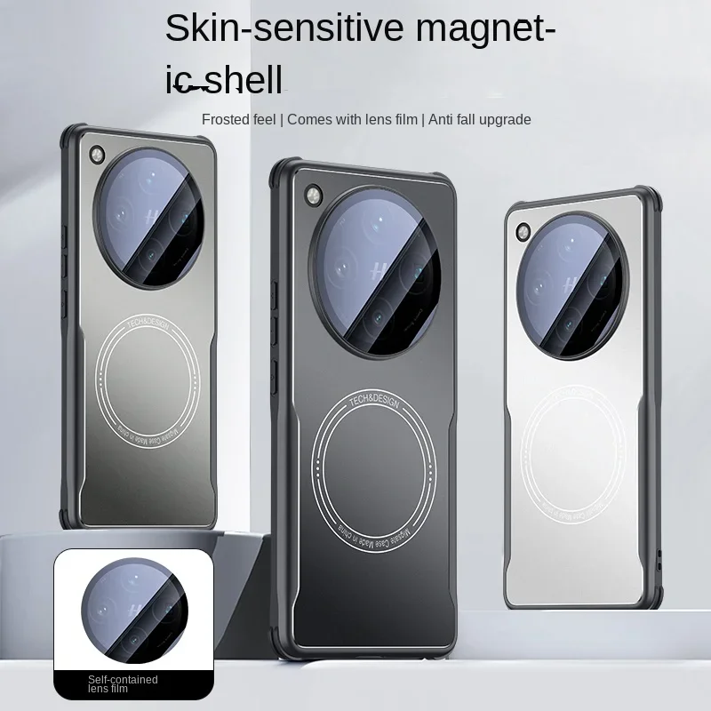 Magnetic Case For OPPO Find X8 Pro X7 Ultra Luxury Frosted Metal All-inclusive Lens Film All-in-one Shockproof Phone Cover