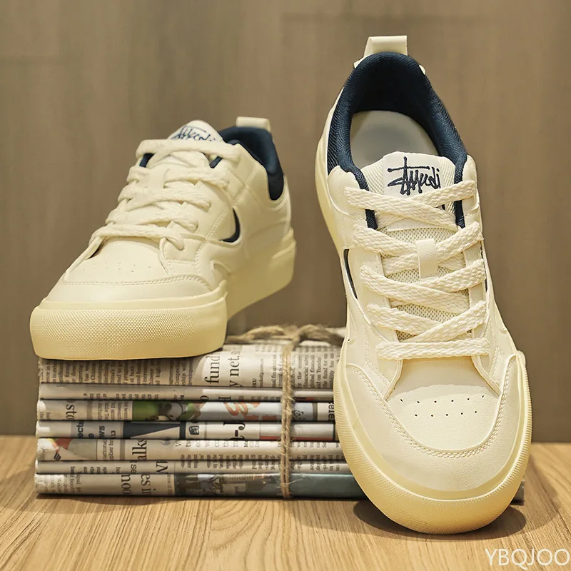 

Men's spring autumn new casual versatile board shoes thick sole anti slip wear-resistant men's fashionable sports white shoes