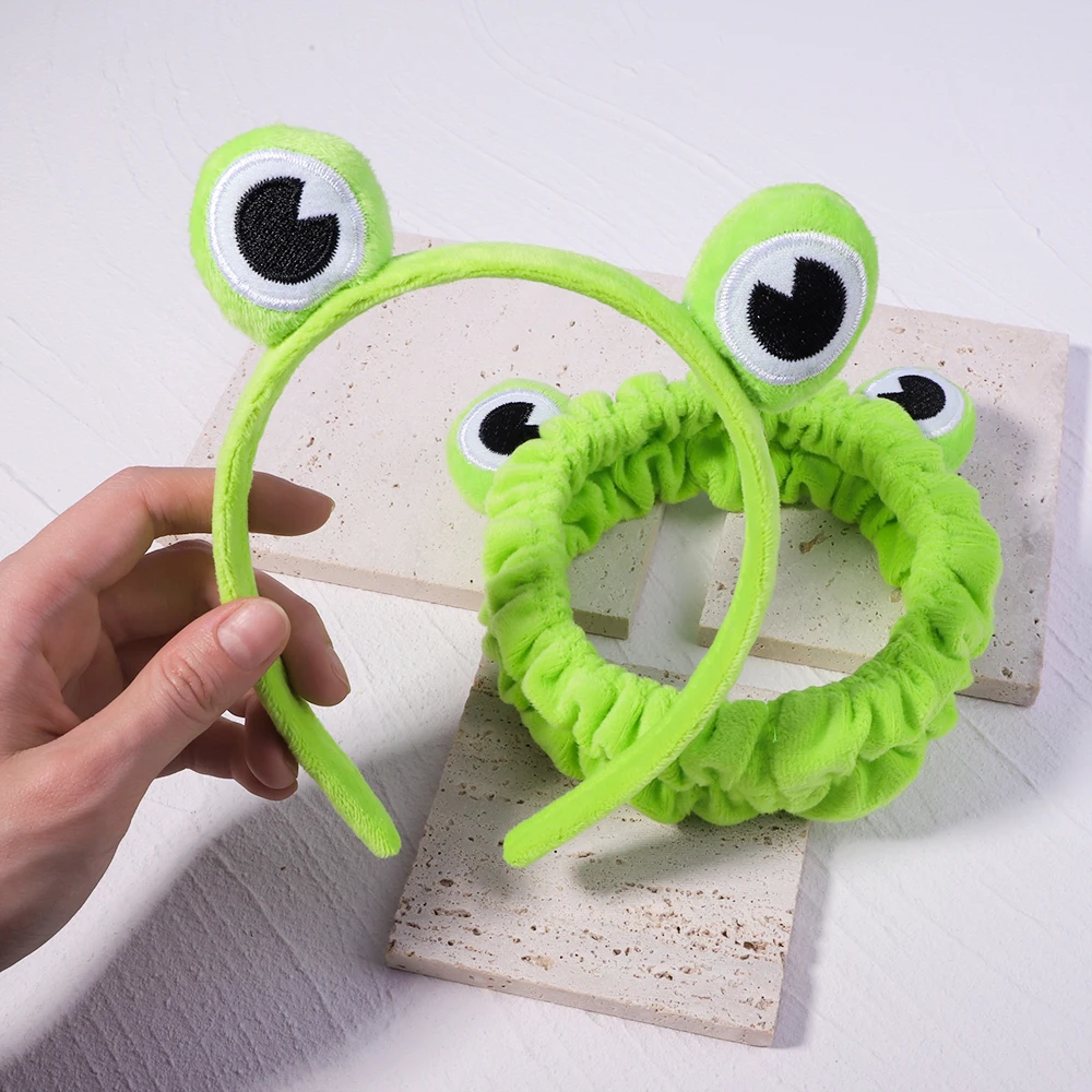 Funny Frog Makeup Headband Wide-brimmed Elastic Hairbands Cute Girls Hair Bands Women Hair Accessories Girls Hairband