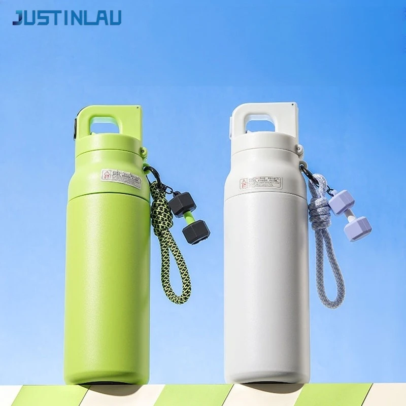 JUSTINLAU Insulated Bottle 316 Stainless Steel Straw Cup One-Click Quick Open Vacuum Tumbler Portable Cycling Sport Water Bottle