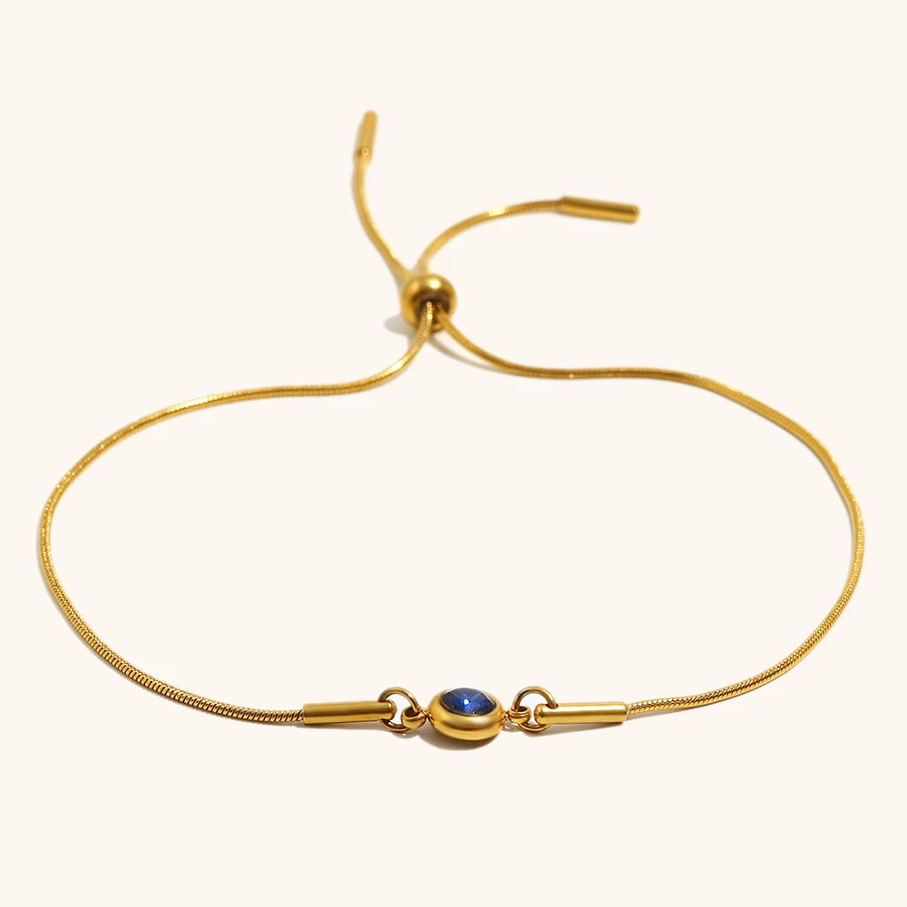 Pull-out Snake Chain Colored Zircon Bracelet, Fashionable Gift